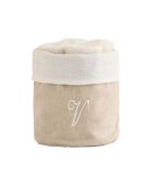 Panier + 4 gants de toilette en coton Zahra V ivoire - 30x30 cm