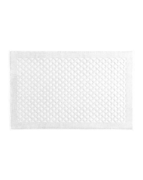 Tappeto da bagno Elisa in cotone bianco - 60x90 cm