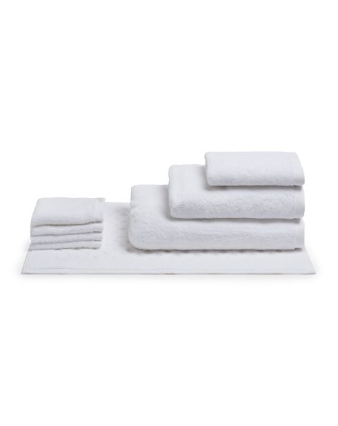Ensemble de salle de bain en coton Elisa blanc - 8 pièces
