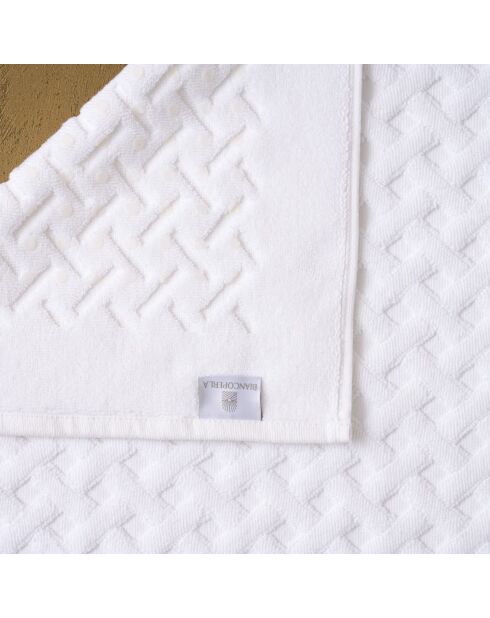 Ensemble de salle de bain en coton Elisa blanc - 8 pièces