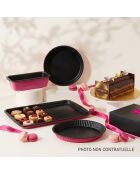 Plaque à pâtisserie noir / fuschia - 38x28cm
