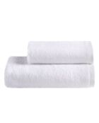 Lot de 2 serviettes éponges visage , invité Oasi blanches - 110x60 + 60x40 cm