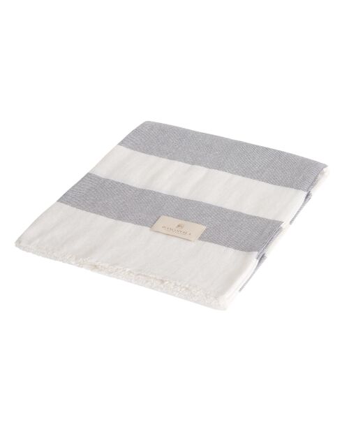 Plaid en coton Alicante stainless steel - 140x180 cm