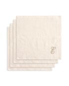 Mand + 4 katoenen washandjes Zahra E ivoor - 30x30 cm