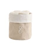 Mand + 4 katoenen washandjes Zahra E ivoor - 30x30 cm