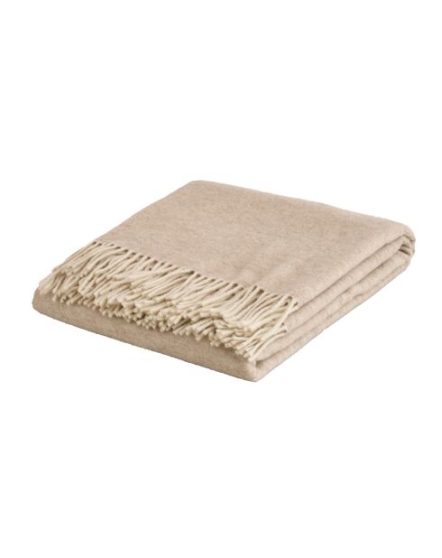Plaid en laine Double Face beige - 130x170 cm