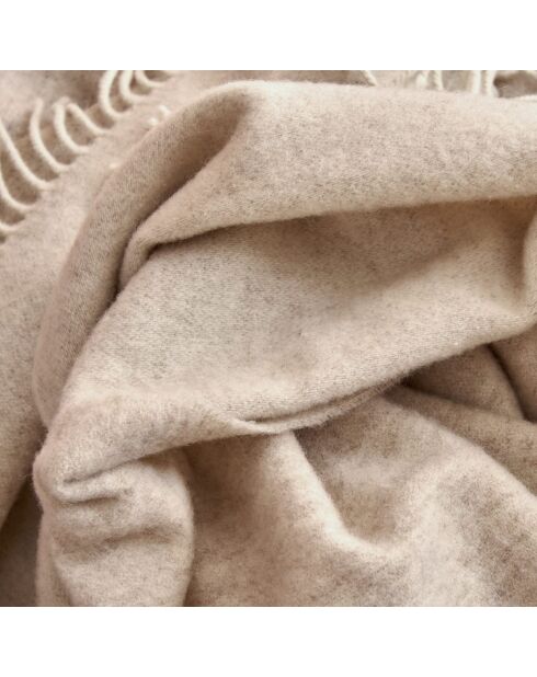 Plaid en laine Double Face beige - 130x170 cm