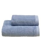Lot de 2 serviettes éponges visage , invité en coton Elisa bleu ciel - 110x60 + 60x40 cm