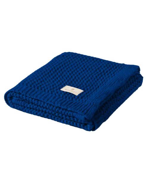 Plaid en laine Wells bleu de chine - 170x130 cm