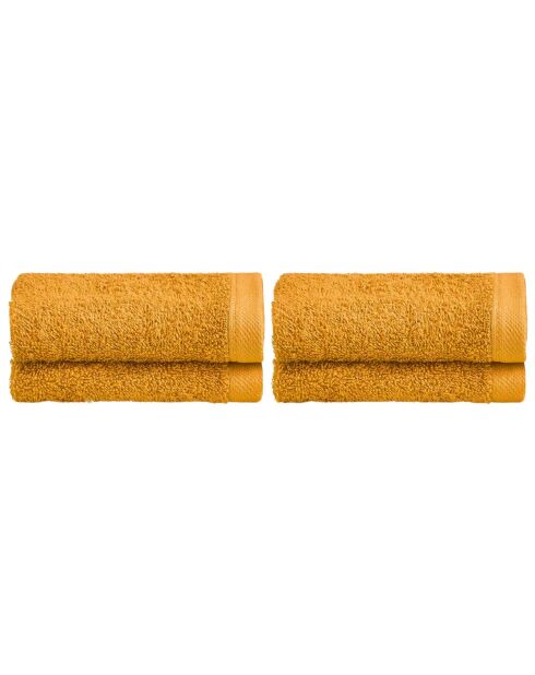 Set de 4 paños de algodón Elisa bronze - 30x30 cm