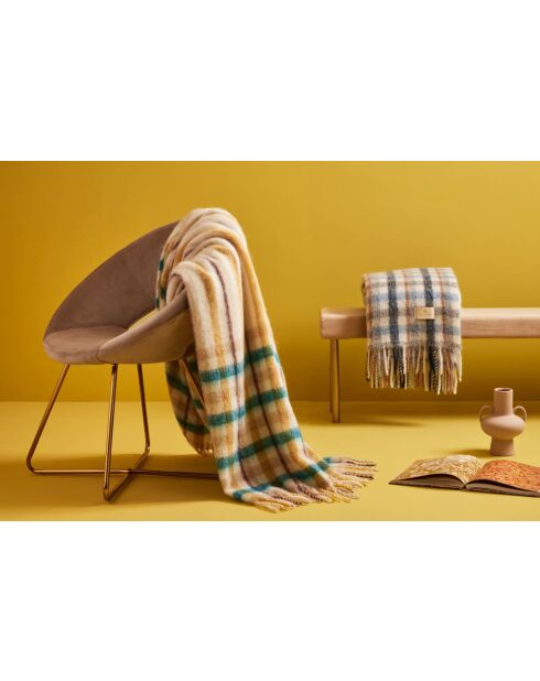 Plaid Cambridge doré/tiffany - 150x200 cm