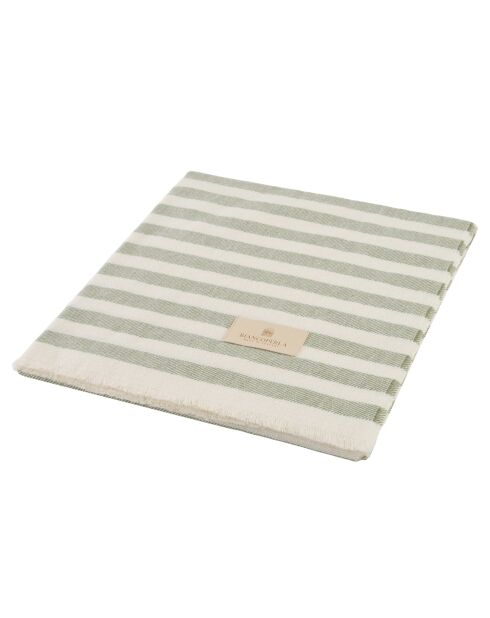 Plaid en coton Cruz sage - 140x180 cm