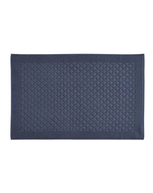 Tappeto da bagno Elisa in cotone blu - 60x90 cm