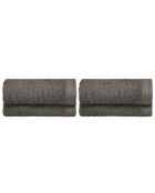 Set de 4 paños Elisa de algodón gris - 30x30 cm