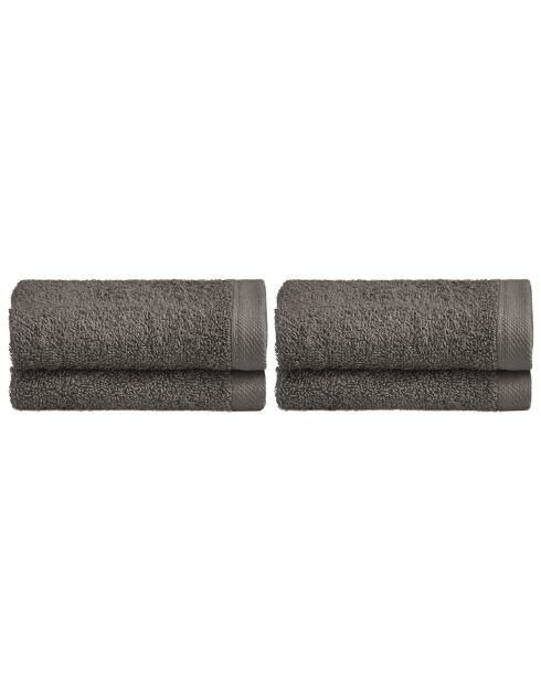 Set de 4 paños Elisa de algodón gris - 30x30 cm