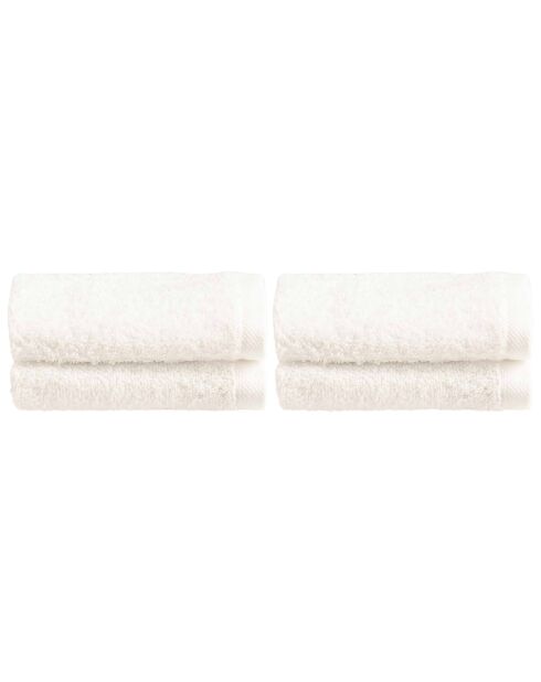 Set de 4 paños de algodón Elisa marfil - 30x30 cm