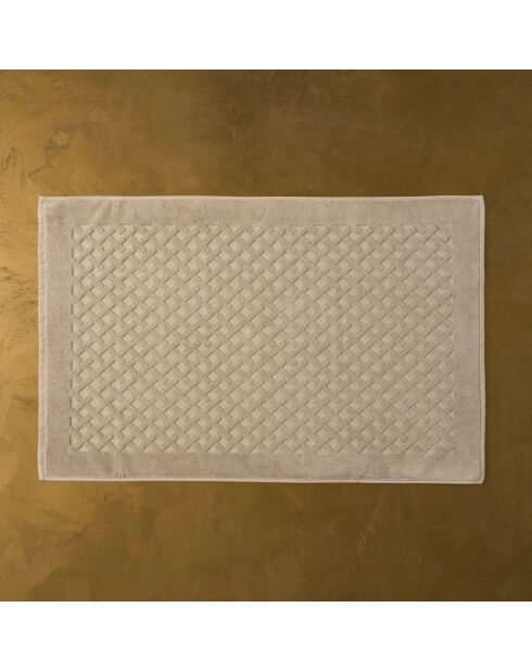 Tappeto da bagno Elisa beige in cotone - 60x90 cm