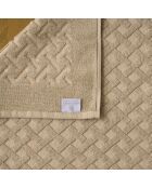 Alfombra de baño Elisa de algodón beige - 60x90 cm