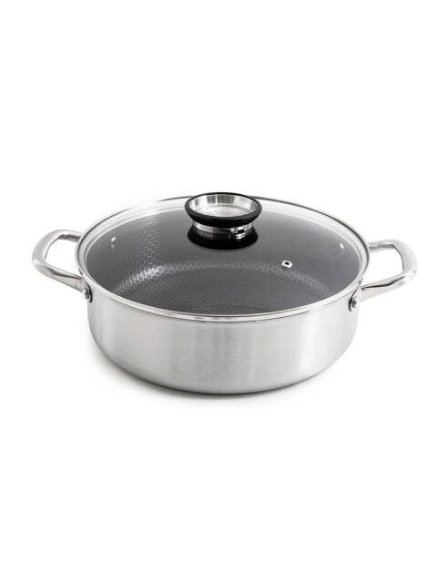 Sautoir Blacksteel triplex argenté - 32cm