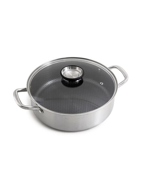 Sautoir Blacksteel triplex argenté - 32cm