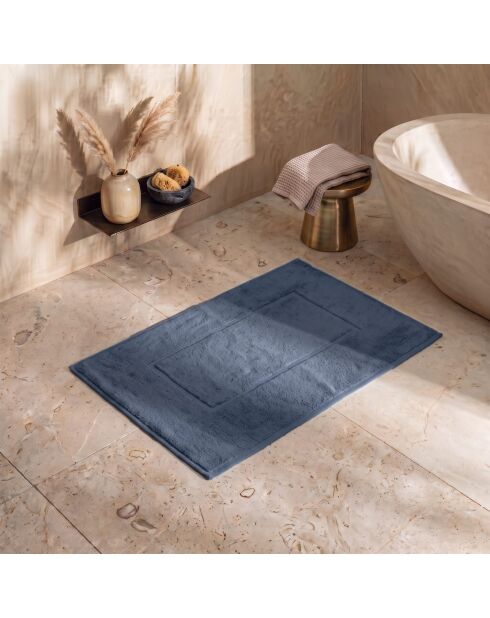 Tappeto da bagno Luxe in cotone blu - 40x60 cm