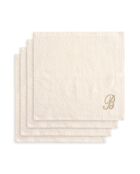 Panier + 4 gants de toilette en coton Zahra B ivoire - 30x30 cm