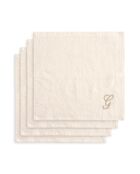 Mand + 4 katoenen washandjes Zahra G ivoor - 30x30 cm
