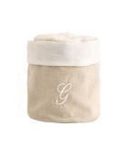 Mand + 4 katoenen washandjes Zahra G ivoor - 30x30 cm