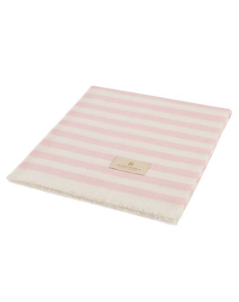 Plaid en coton Cruz rose d'argent - 140x180 cm