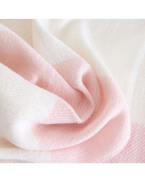 Plaid en coton Cruz rose d'argent - 140x180 cm