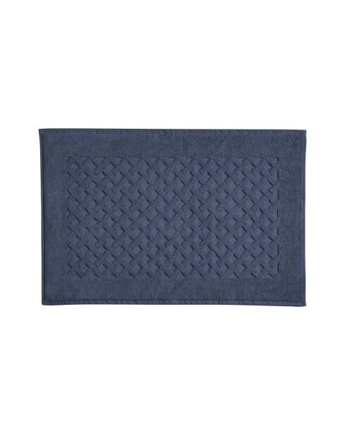 Blaue Badematte Elisa aus Baumwolle, 40 x 60 cm
