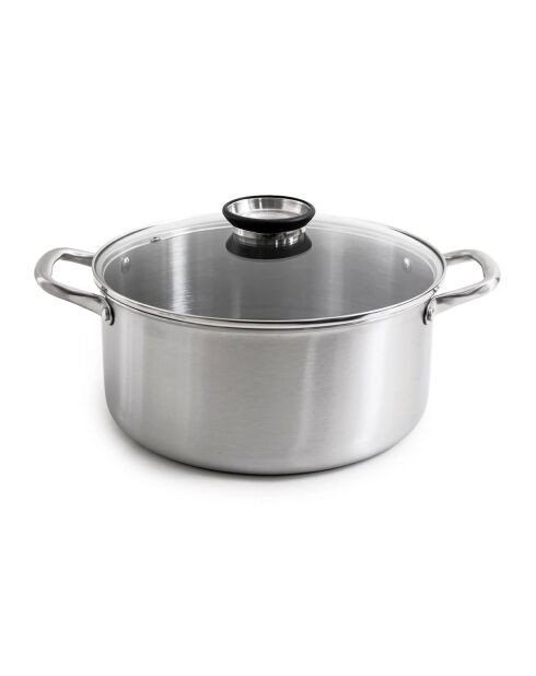 Marmite Blacksteel triplex argenté - 28cm