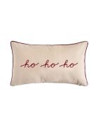 Coussin décoratif en coton Ho Ho Ho ivoire - 50x30cm
