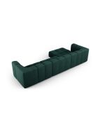 Canapé d'angle gauche modulaire en chenille Francesca 5 places vert bouteille - 316 x 160 x 70 cm