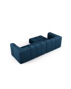 Canapé d'angle gauche modulaire en chenille Francesca 3 places bleu roi - 256 x 160 x 70 cm