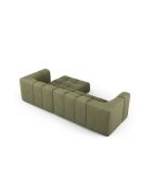 Canapé d'angle droit modulaire en chenille Francesca 3 places vert clair - 256 x 160 x 70 cm