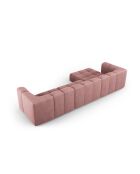 Canapé d'angle gauche modulaire en chenille Francesca 5 places rose - 316 x 160 x 70 cm