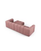Canapé d'angle droit modulaire en chenille Francesca 3 places rose - 256 x 160 x 70 cm