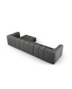 Canapé d'angle droit modulaire en chenille Francesca 5 places gris foncé - 316 x 160 x 70 cm