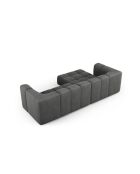 Canapé d'angle gauche modulaire en chenille Francesca 3 places gris foncé - 256 x 160 x 70 cm