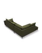 Canapé d'angle gauche en tissu structuré Elio 5 places vert - 251 x 185 x 95 cm