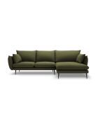 Canapé d'angle droit en tissu structuré Elio 5 places vert - 251 x 170 x 97 cm