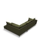 Canapé d'angle droit en tissu structuré Elio 5 places vert - 251 x 185 x 95 cm