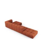 Canapé d'angle droit modulaire en chenille Francesca 5 places orange - 323 x 160 x 70 cm