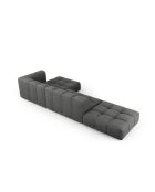 Canapé d'angle droit modulaire en chenille Francesca 5 places gris foncé - 323 x 160 x 70 cm