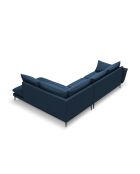 Canapé d'angle droit en tissu structuré Elio 5 places bleu - 251 x 185 x 95 cm