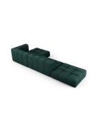 Canapé d'angle droit modulaire en chenille Francesca 5 places vert bouteille - 323 x 160 x 70 cm