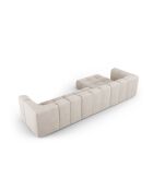 Canapé d'angle gauche modulaire en chenille Francesca 5 places beige - 316 x 160 x 70 cm