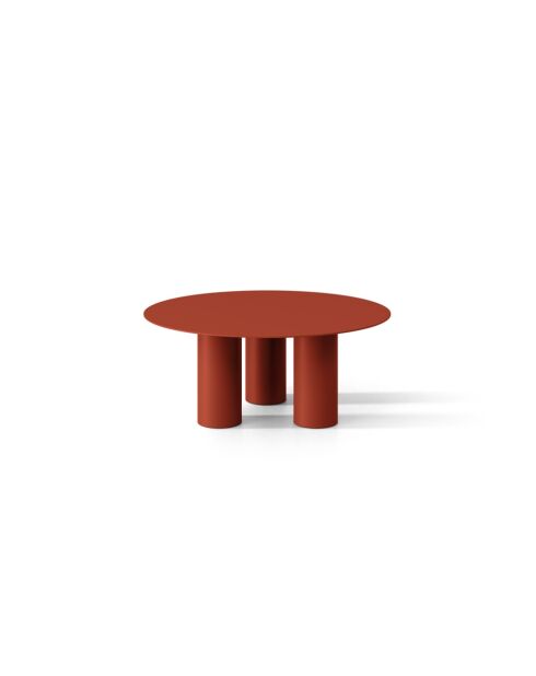 Table basse en métal Lucio brique - 80 x 80 x 33.5 cm