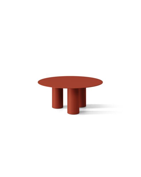 Table basse en métal Lucio brique - 80 x 80 x 33.5 cm
